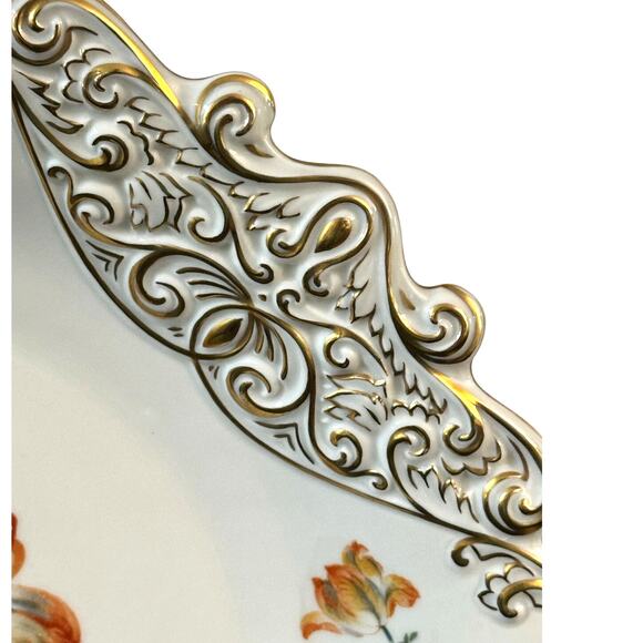 J L Menau Graf Von Henneberg Porzellan Hand Enameled Serving Charger Plate Dish - Picture 4 of 6